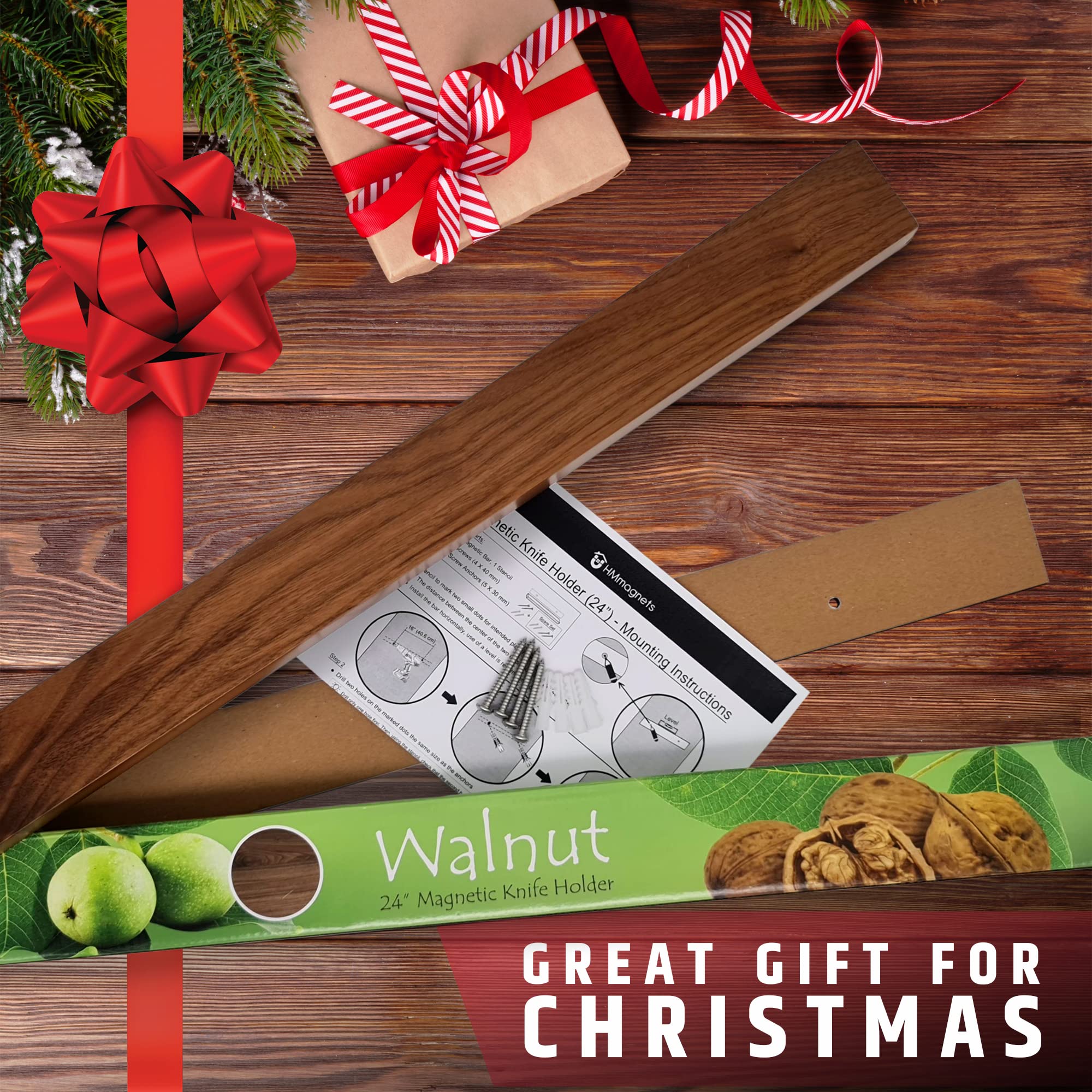 HMmagnets natural walnut grain variation adds character to the strip