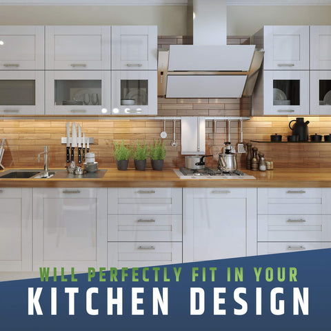Space-saving knife strip keeps counters tidy and organized