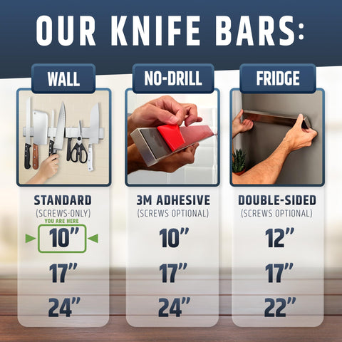 Close-up of HMmagnets stainless steel knife holder highlighting durable finish