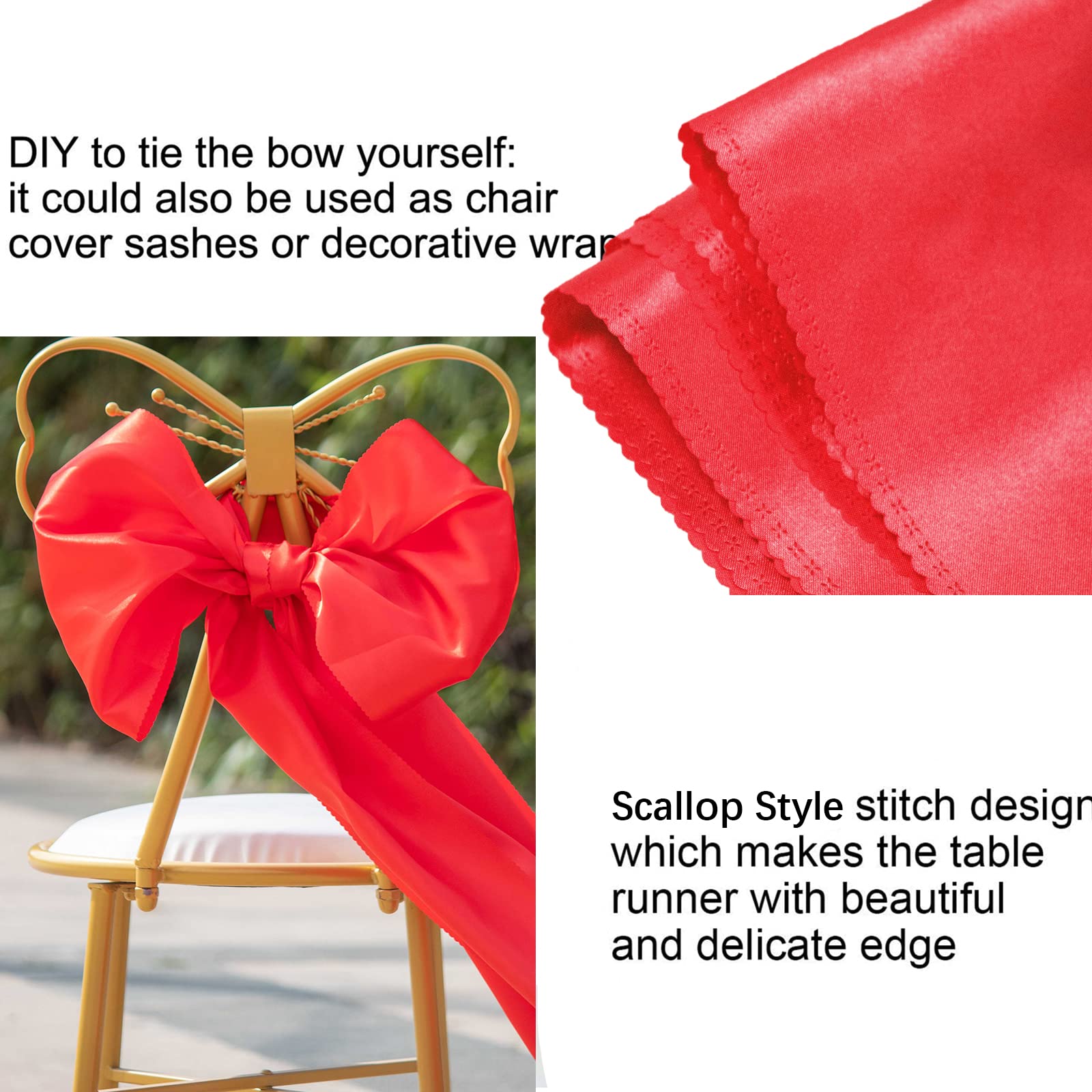 HMQIANG red table runner ideal for weddings and festive banquets.