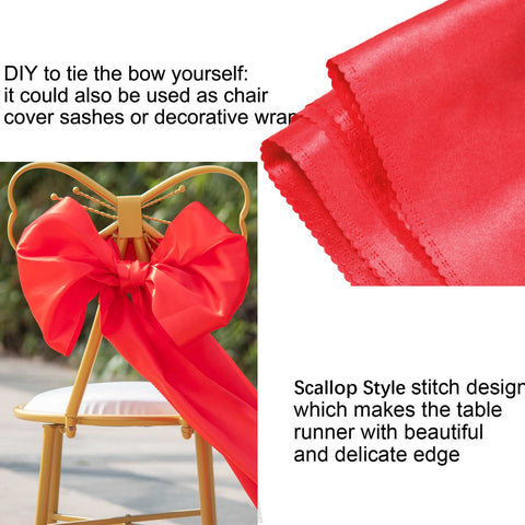 HMQIANG red table runner ideal for weddings and festive banquets.