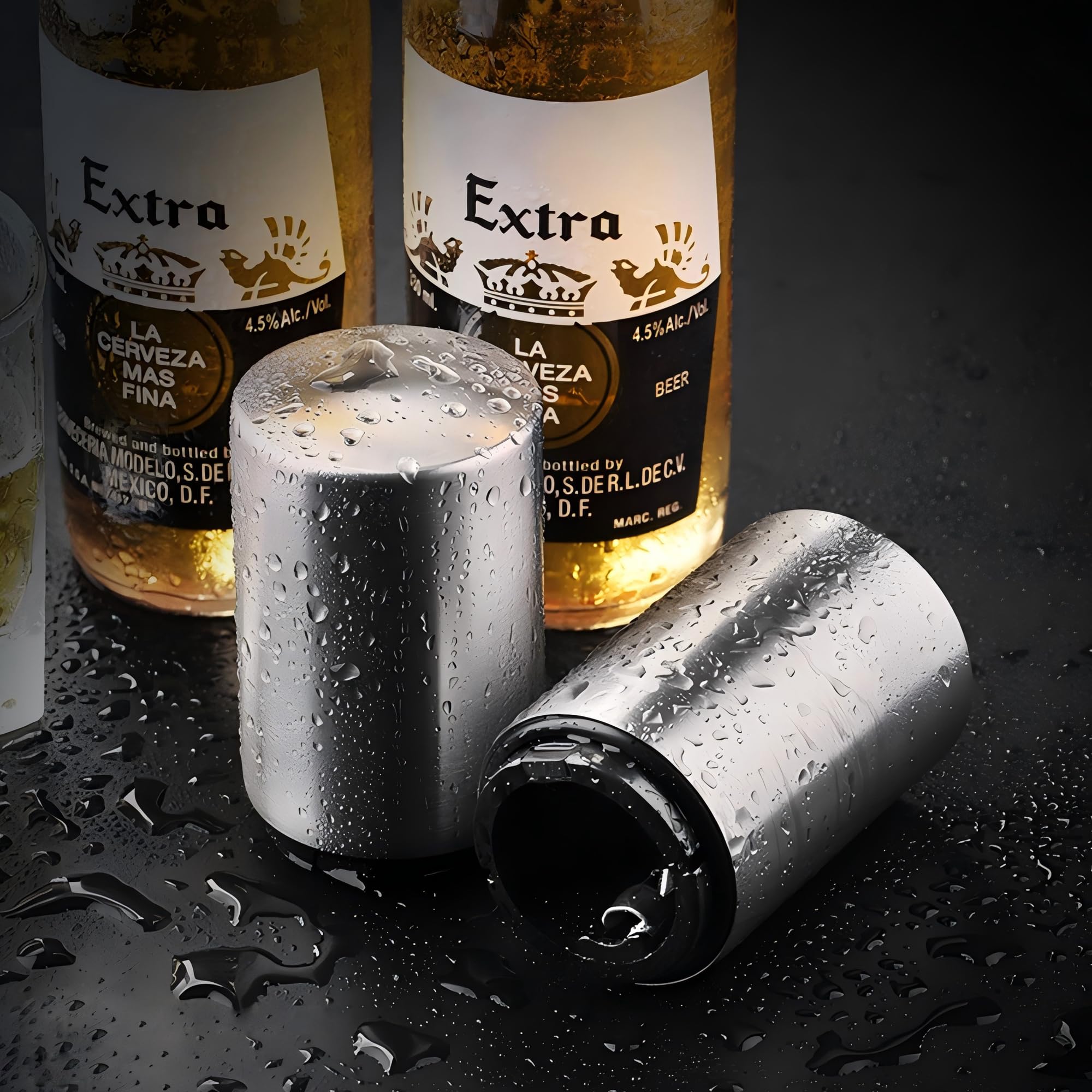 HMTIY stainless steel beer opener with magnetic cap catcher, built for durable daily use