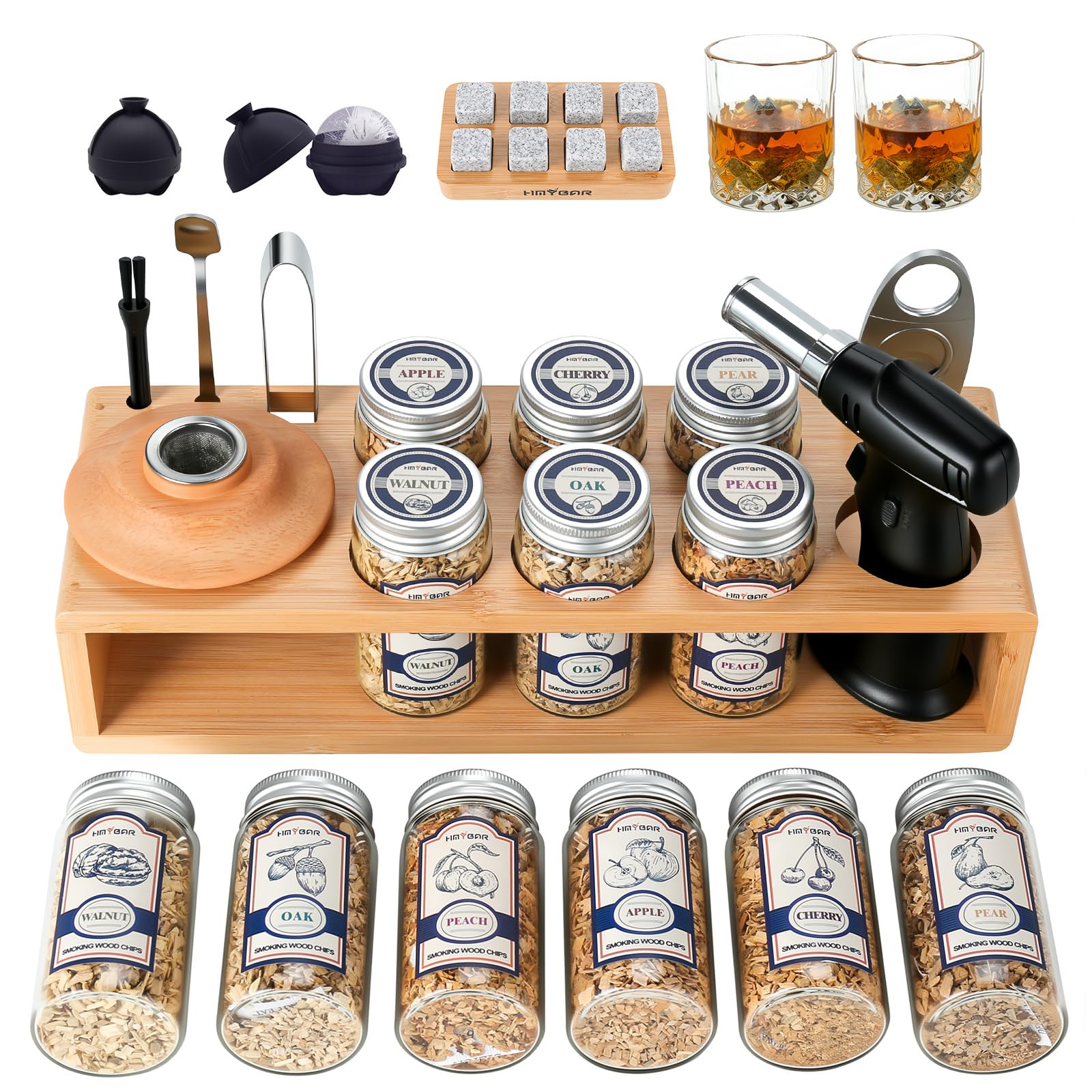 HMYBAR whiskey smoker kit with torch for smoky cocktails