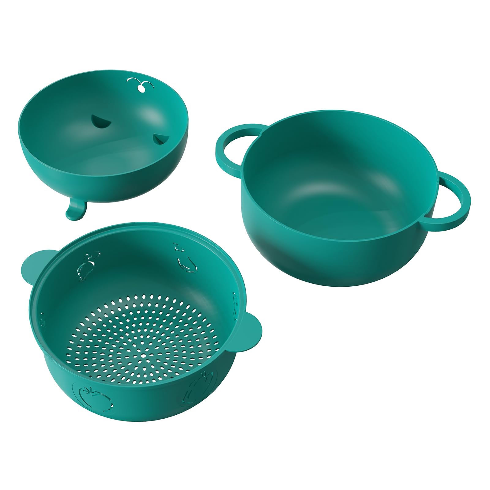 HMZXSY drain bowl doubles as a colander for rinsing fruits and vegetables.
