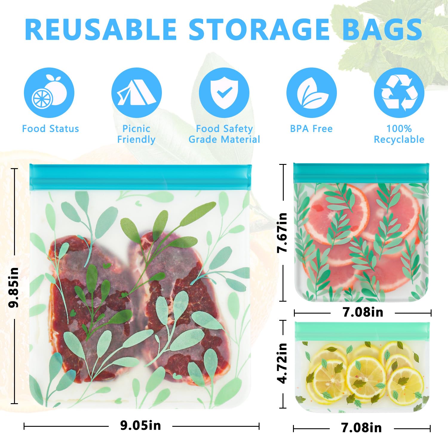 Hndnrxue BPA-free PEVA bags simplify cleanup and organization.