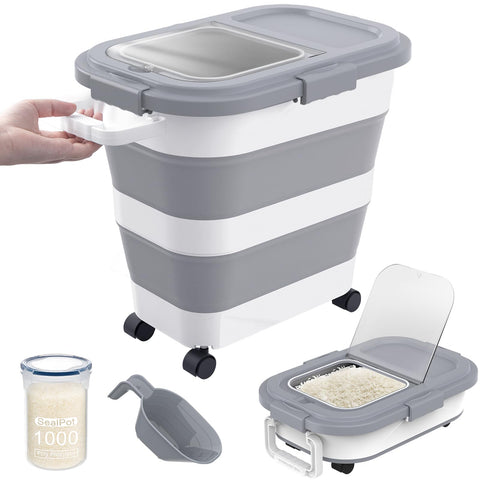 HOYTAMDAR rice storage collapsible bin keeps bulk staples organized and ready to access