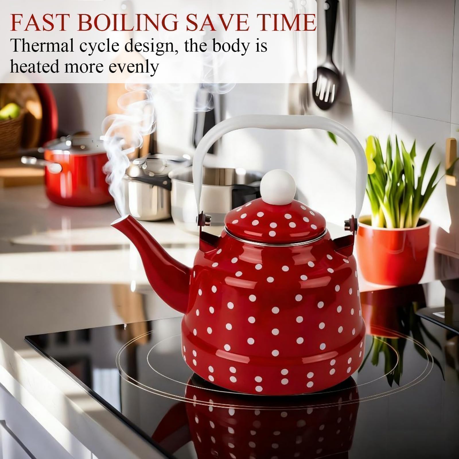 Hoceium vintage pattern adds retro charm to kitchen.