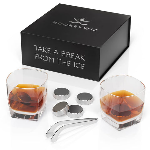 Hockeywiz whiskey stone pucks keep drinks cold without watering down