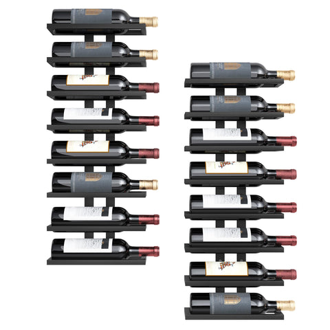 Hoctieon wall-mount wine rack 8-tier assembly shows sturdy metal construction for long-term use.