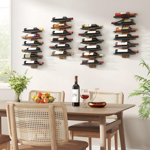Hoctieon wall-mounted wine bottle rack setup for organized storage