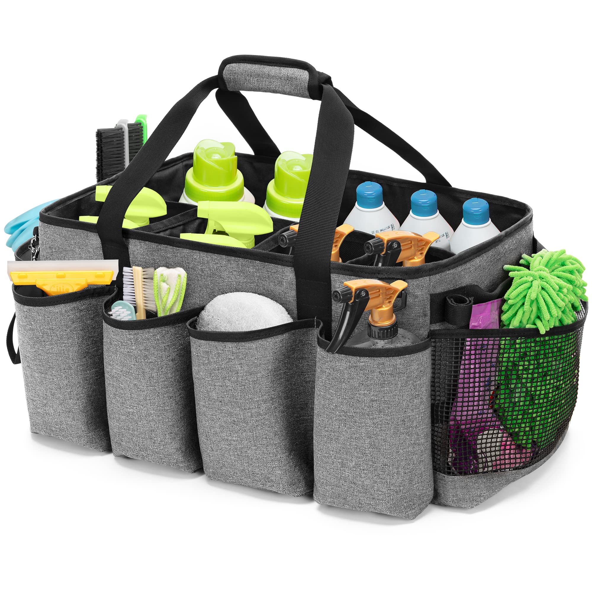 HODRANT Extra-Large Cleaning Caddy main compartment with five sections for organized storage.