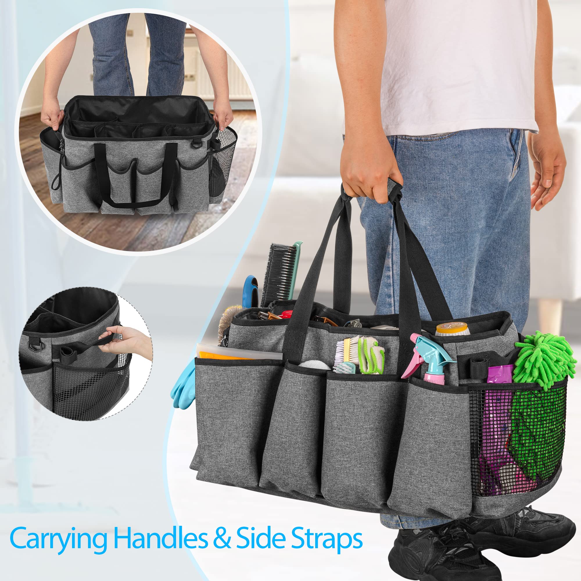 HODRANT Right net pocket stores wet towels or brushes to air-dry between uses.