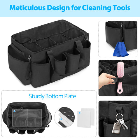 HODRANT cleaning caddy side straps for easy transport and securing items.