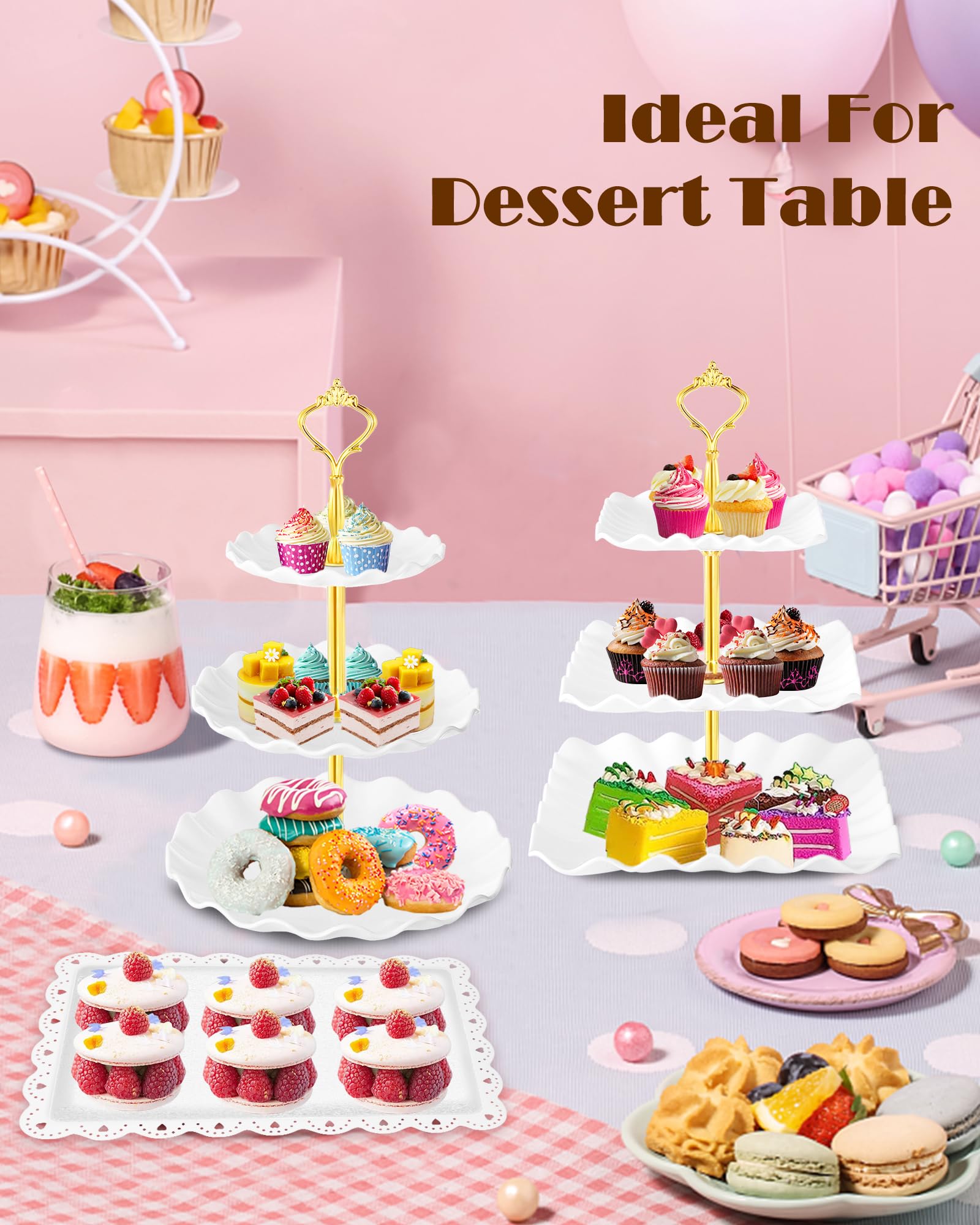 Hoedia dessert display featuring cakes, cookies, donuts, and fruit