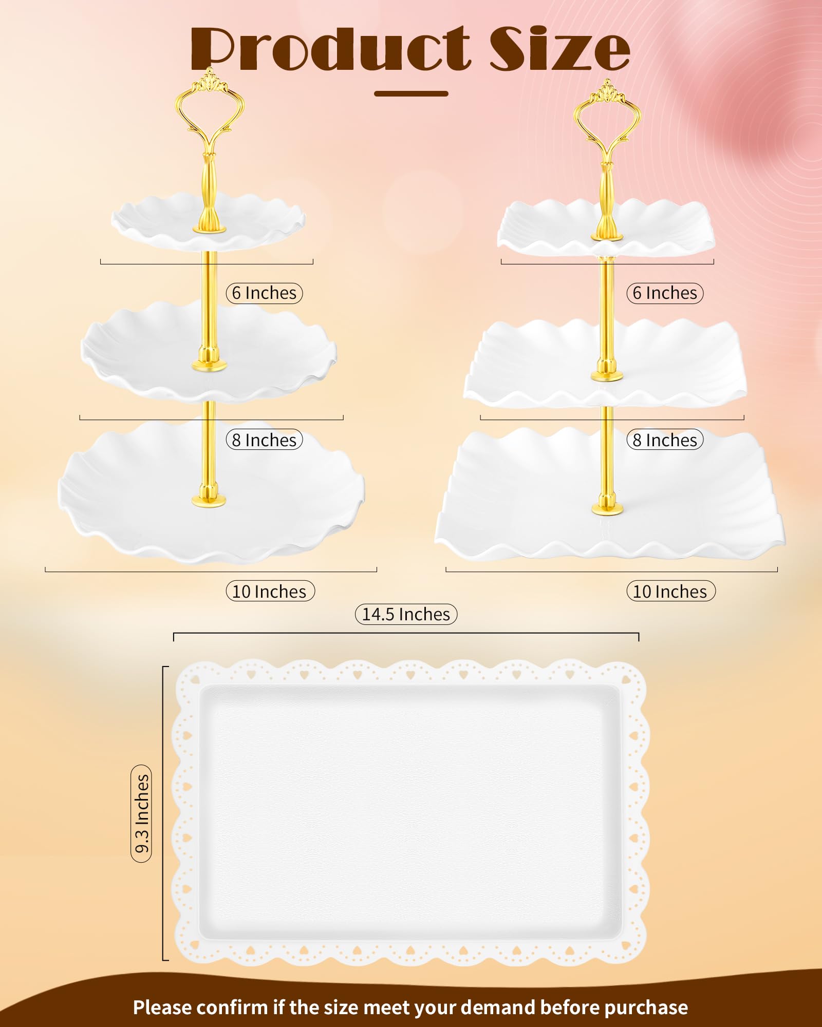Hoedia six-piece serving trays set arranged with assorted desserts
