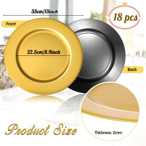 Hoemwarm wedding gold charger plates add elegant ambience to tables.