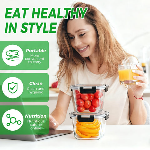 Hoenjuno stackable design saves kitchen space in fridge or cabinet.
