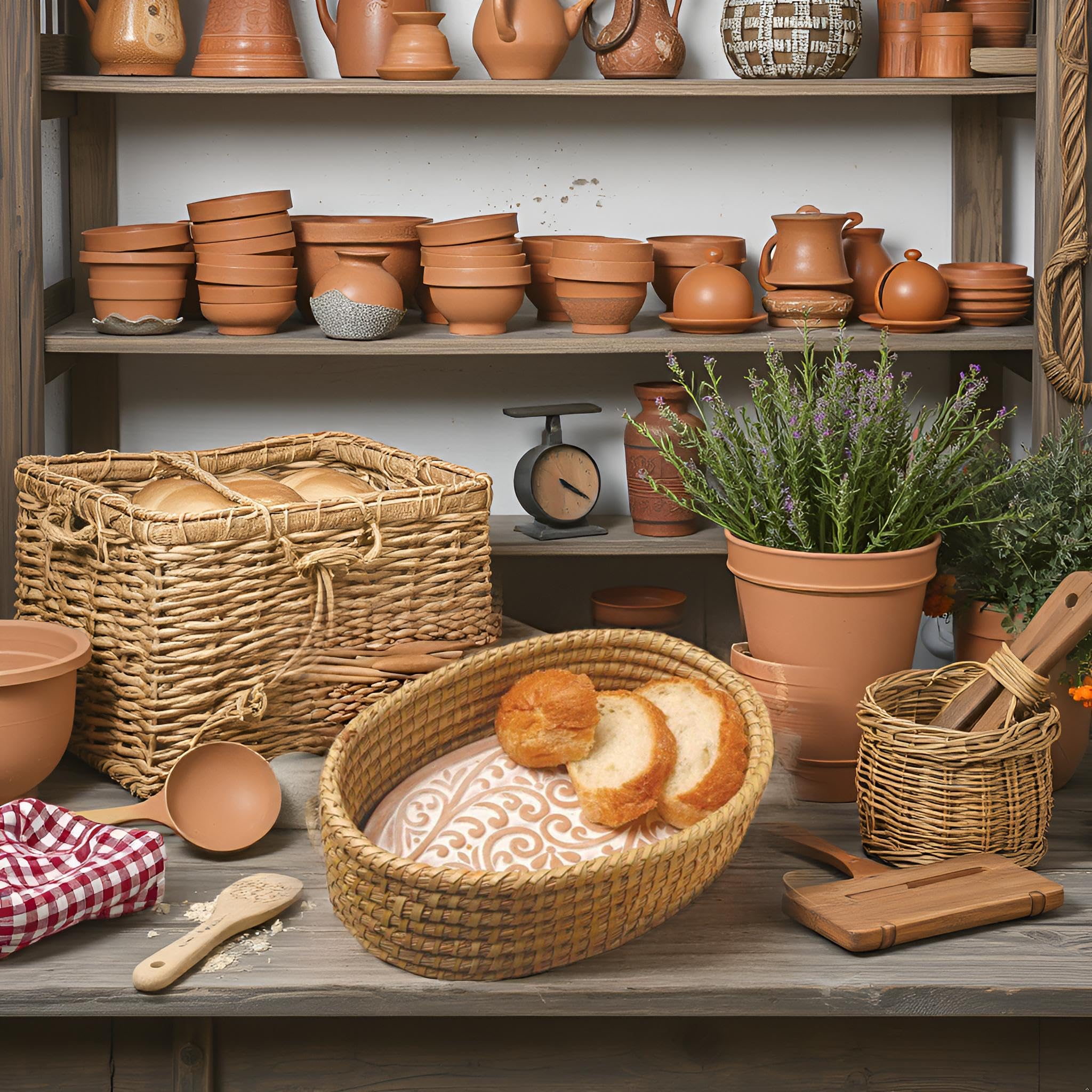 HofArtisan Large bread basket 12.5 by 8.5 inches for generous servings.