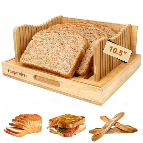Hogarbliss bamboo bread slicer folded design for compact storage and portability