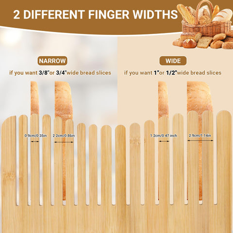 Hogarbliss bamboo bread slicer wide slot fits loaves up to 10 inches