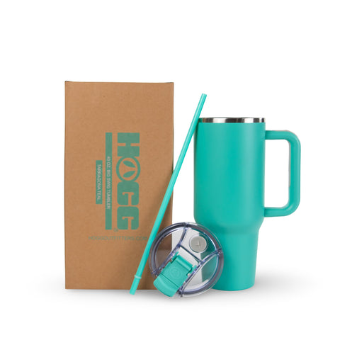 Hogg Big Swig 40oz ergonomic handle supports one-handed carrying.