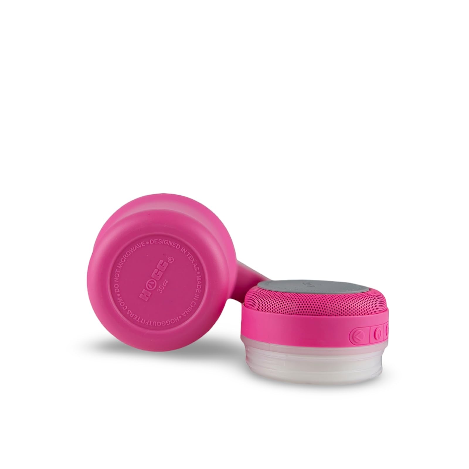 Hogg USB charging cable included with pink speaker tumbler package.