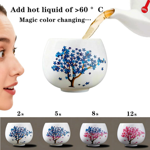 HOHCNA Japanese-style color-changing ceramic mug ideal as a gift