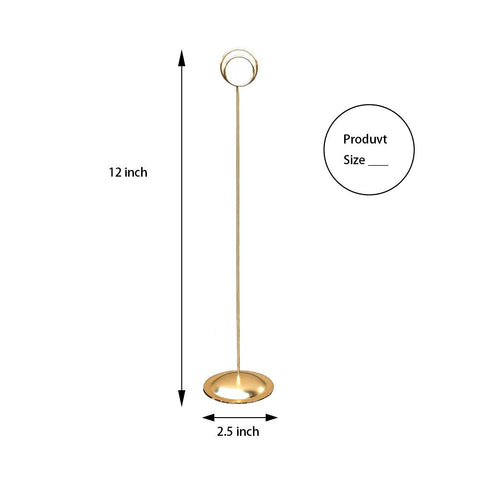 HOHIYA 12-inch table number stand with 2.5-inch base, keeps cards upright and readable.