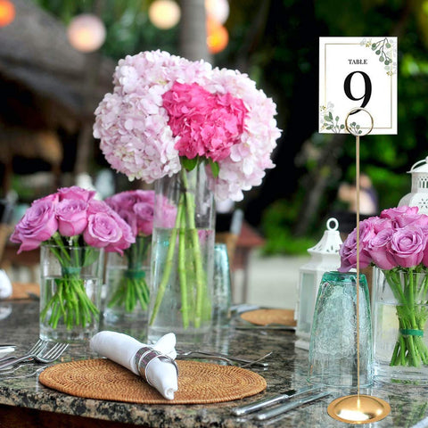 Snap-in design keeps cards upright on busy buffet and reception tables.