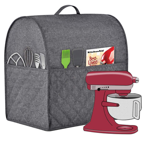 HOHUO stand mixer cover in grey protecting KitchenAid 5-8 Qt from dust