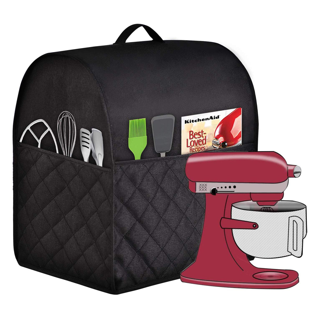 HOHUO stand mixer cover with top handle for easy removal and protection.
