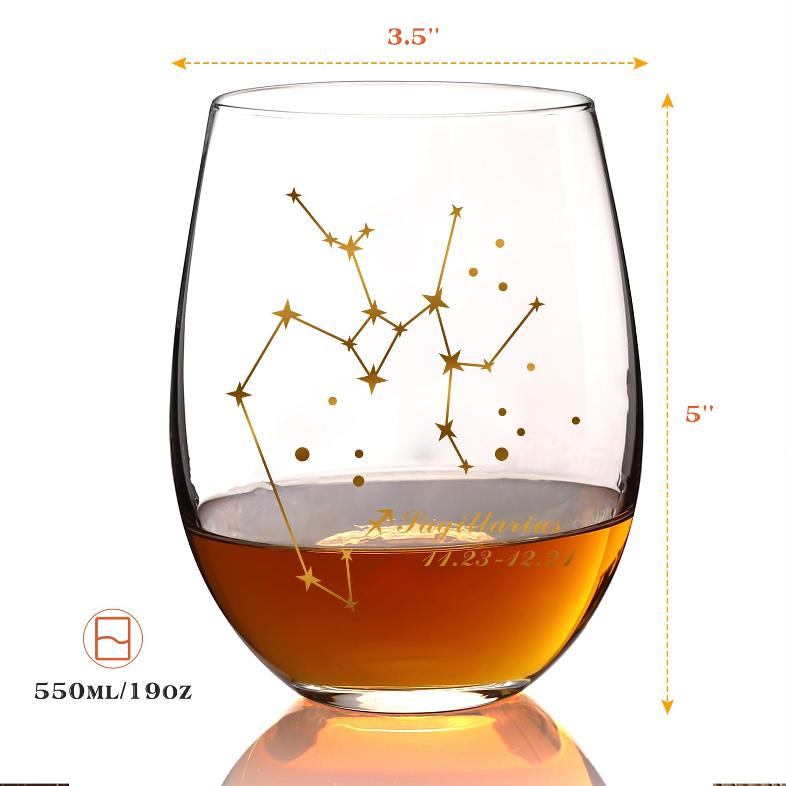 HOHY zodiac wine glass detail shot for an elegant home bar