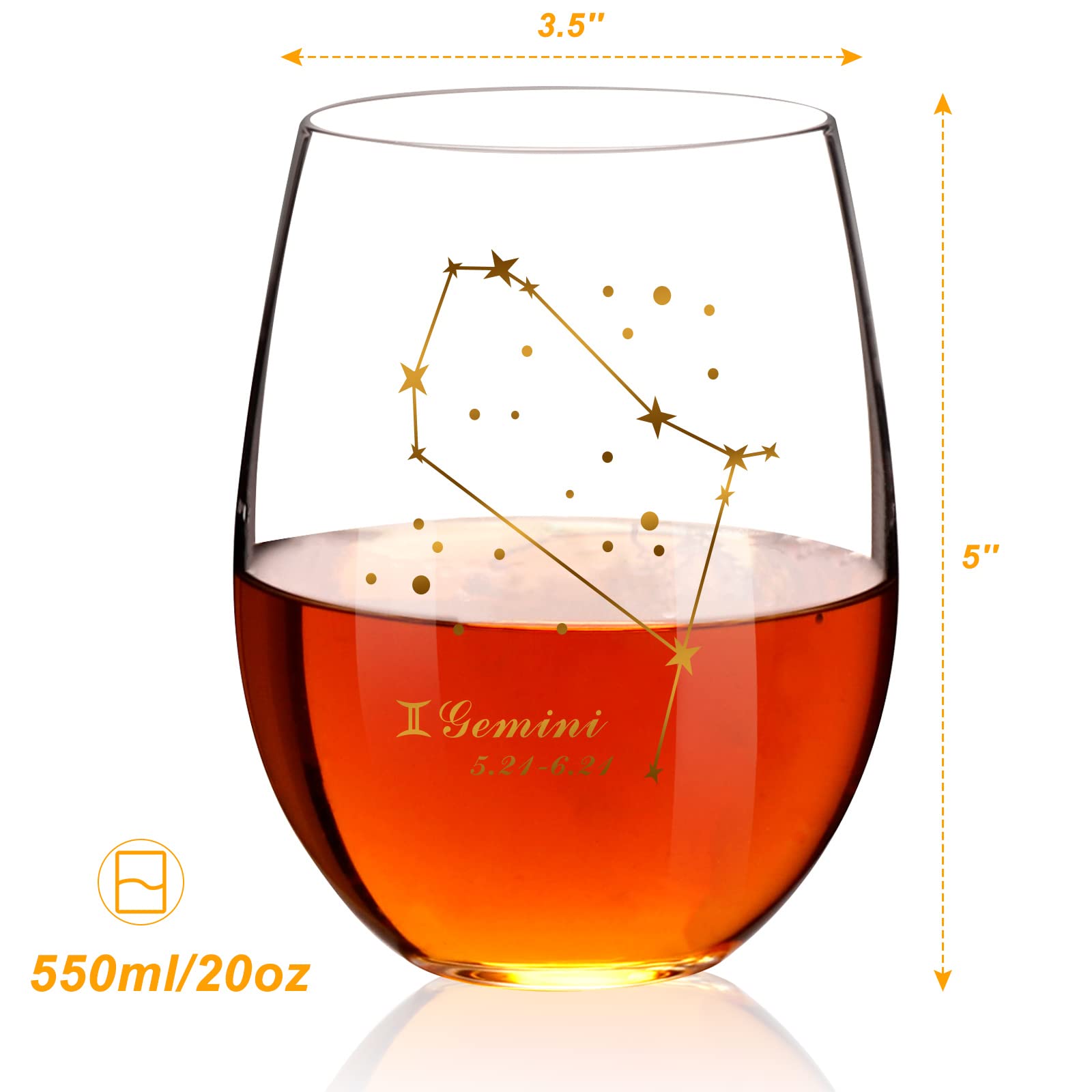 HOHY Gemini glass close-up showing durable stemless bowl for stable pours