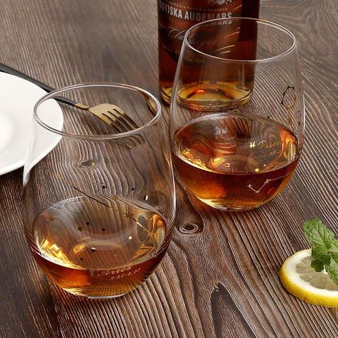 HOHY golden constellation wine glass in gift box for women