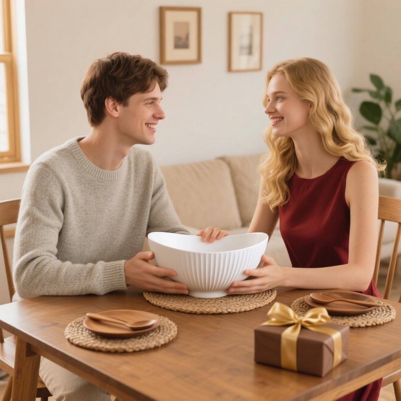 Hoilse dishwasher-safe ceramic bowl shown in a clean kitchen setting.