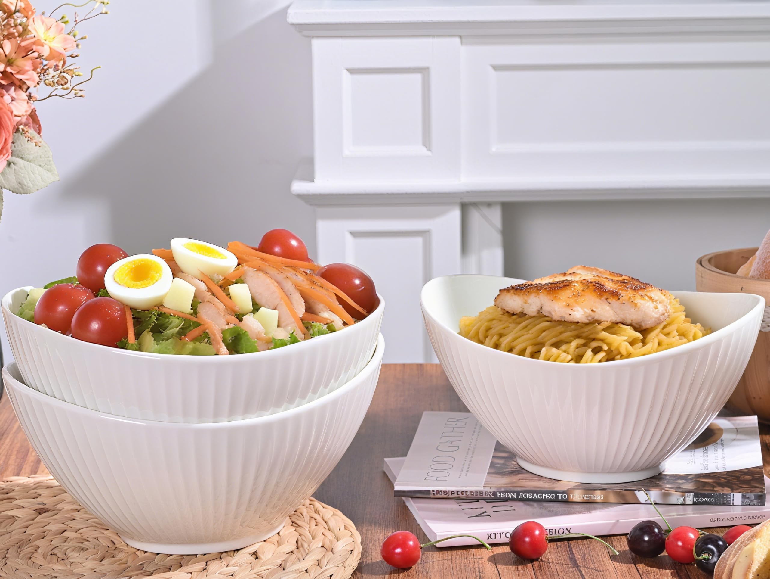 Hoilse entertaining-ready bowl displayed with a party setup and fresh fruit.