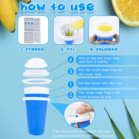 Hoinvaet Magic Slushy Cup blue DIY slushie ready in minutes