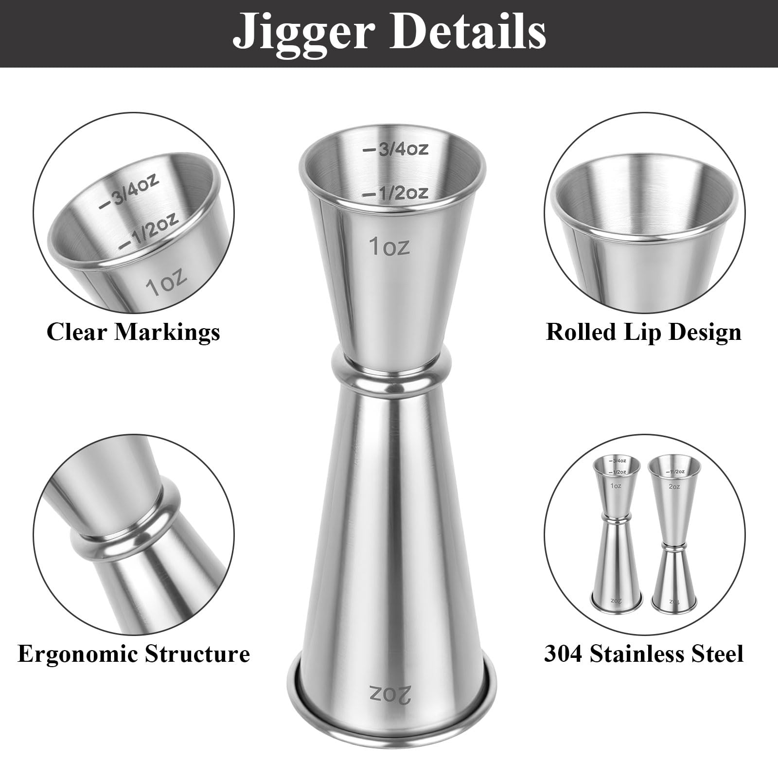 Hoiny internal measurement lines offer flexible recipe options for bartenders.