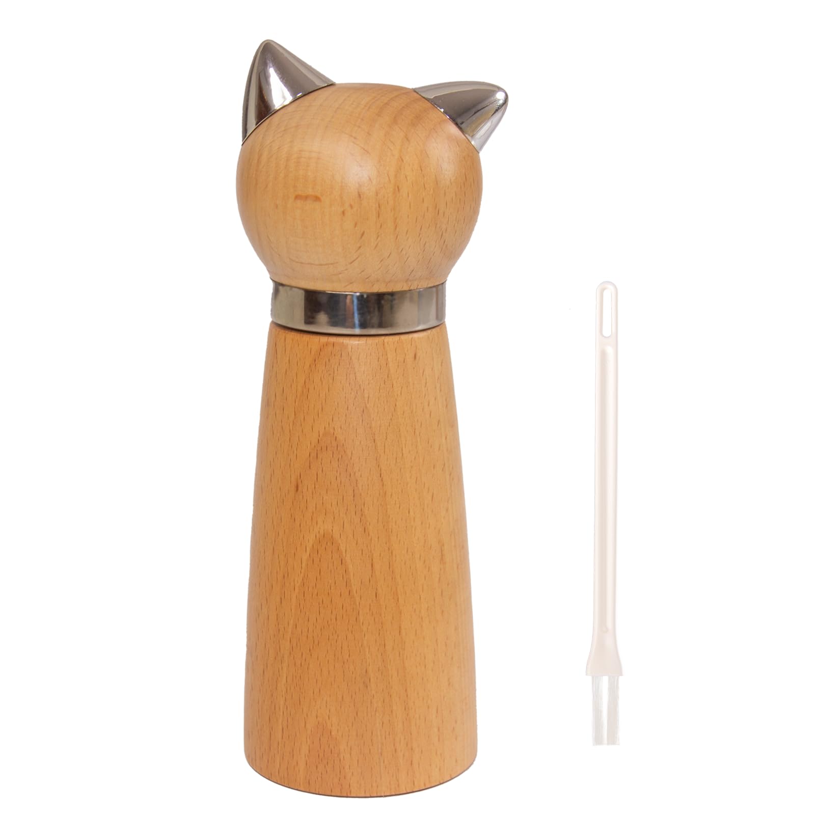 Hoivvy cat-ear handle pepper mill front view for easy grinding and cute decor