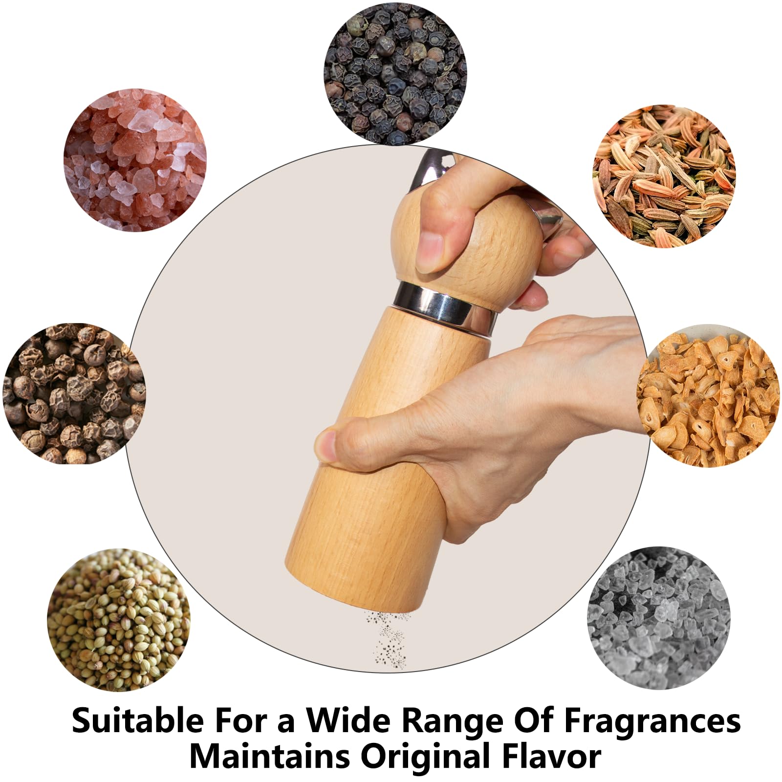 Hoivvy multi-use salt pepper grinder suitable for kitchen and table