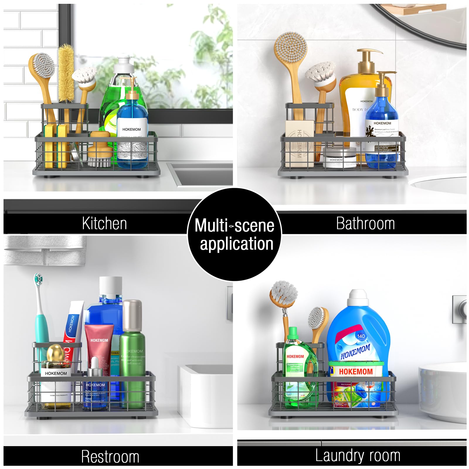 HOKEMOM versatile multi-scene sink organizer for home use