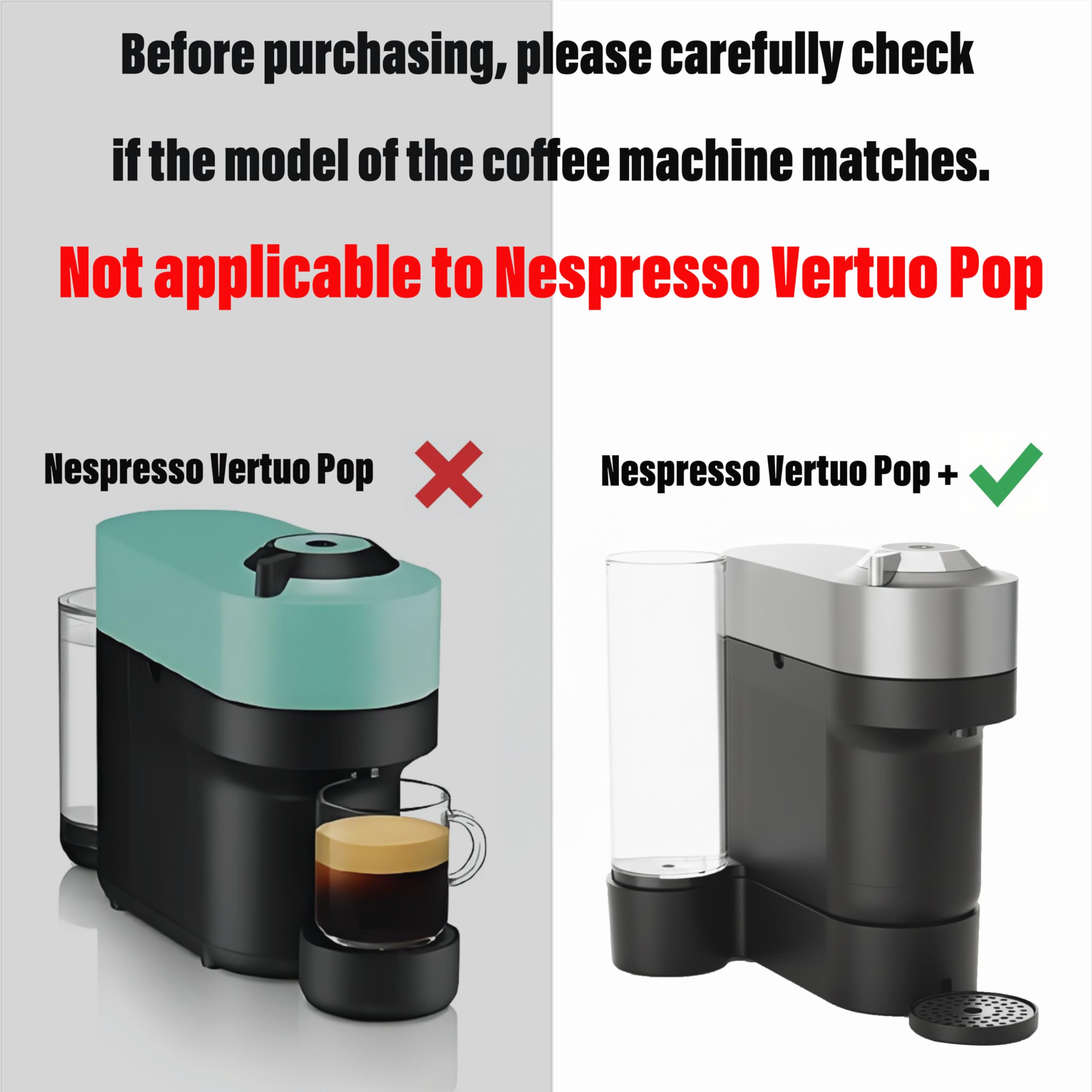 HOKKIEAM riser base for Vertuo Pop+ enhances accessibility for 7.48-inch cups.