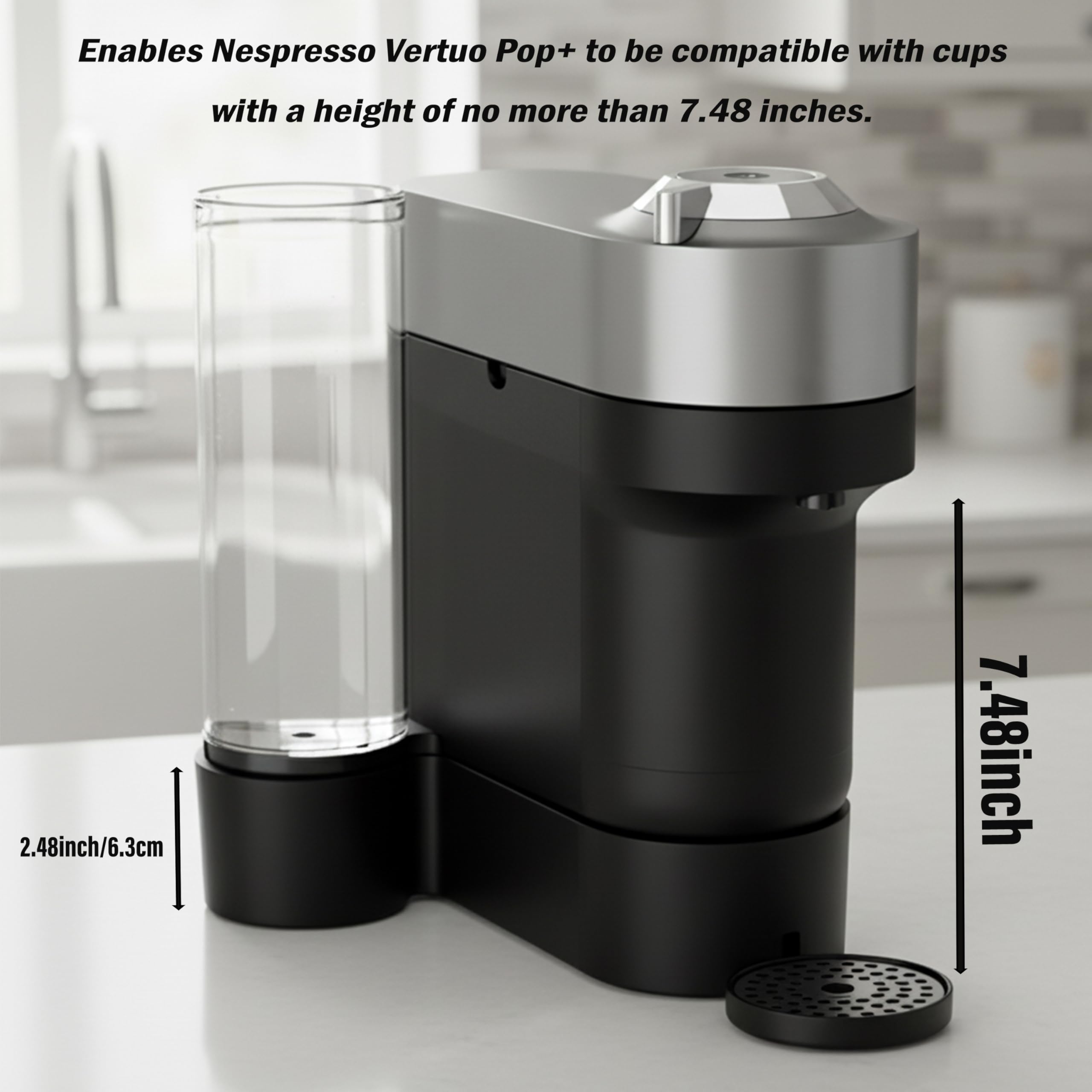 HOKKIEAM Vertuo Pop+ stand side view supports easy cleaning and compact storage.