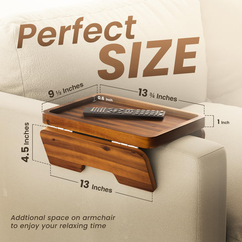 HOLANA double hinge armrest tray shows folding capability for compact living spaces.