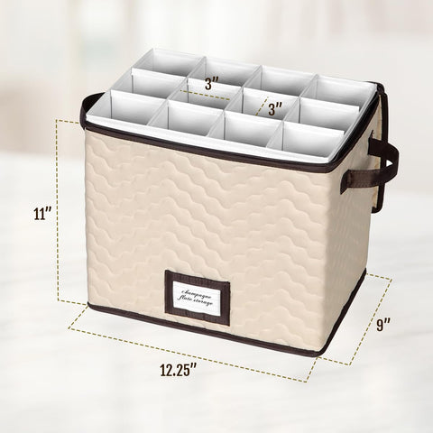 HOLDN STORAGE 12-glass capacity with 3-inch compartments for secure storage