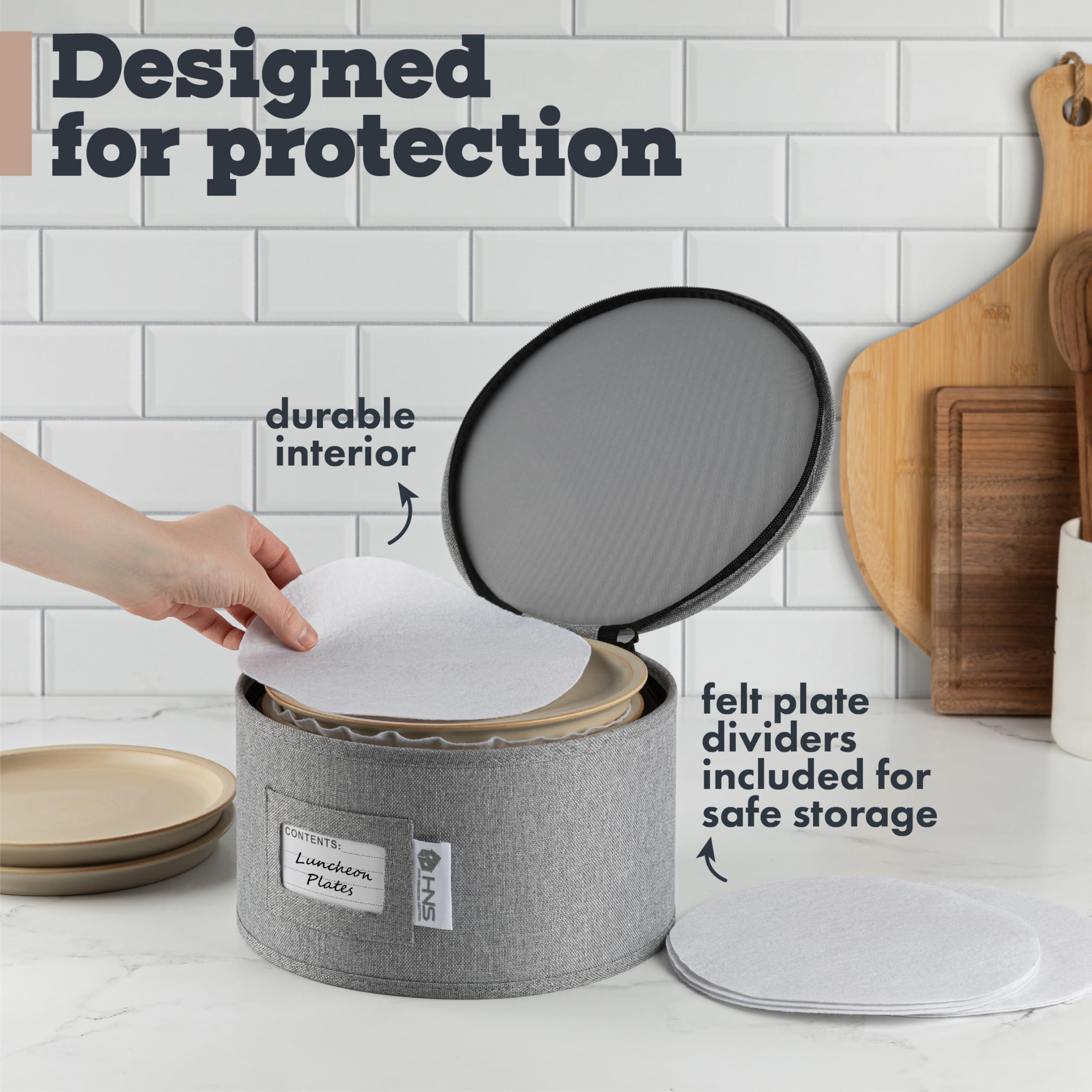 HOLDN STORAGE gray containers ideal for seasonal china storage