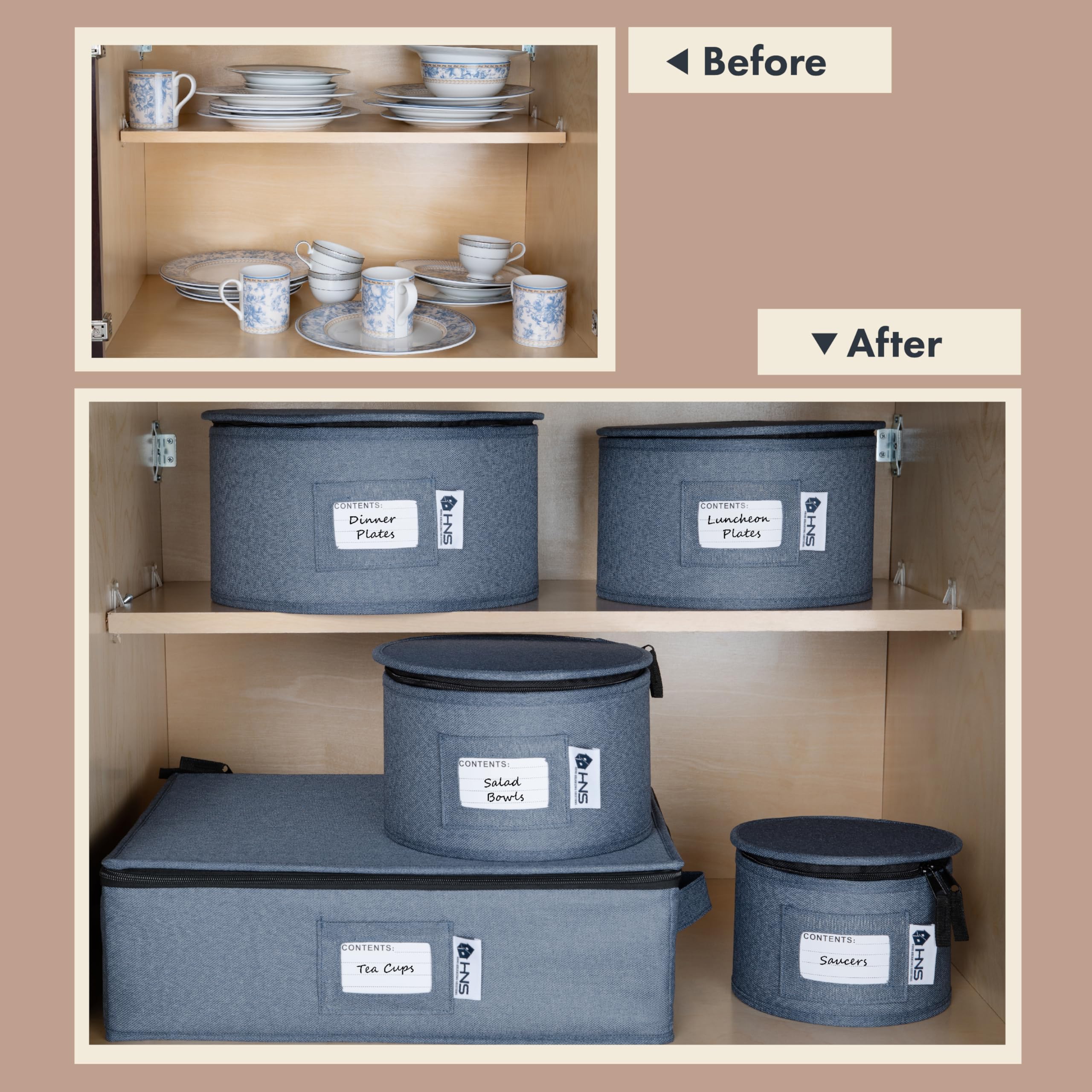 HOLDN’ STORAGE felt dividers cushion fragile items from contact