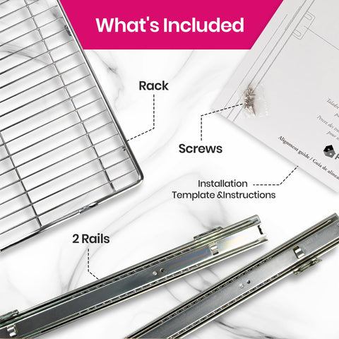 HOLDN’ STORAGE easy-clean chrome surface keeps cabinets looking polished.