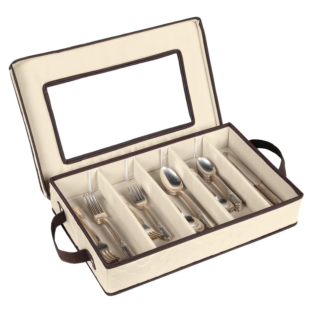 HOLDN’ STORAGE flatware storage case with five compartments for organized, protected utensils