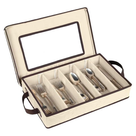 HOLDN’ STORAGE flatware storage case with five compartments for organized, protected utensils